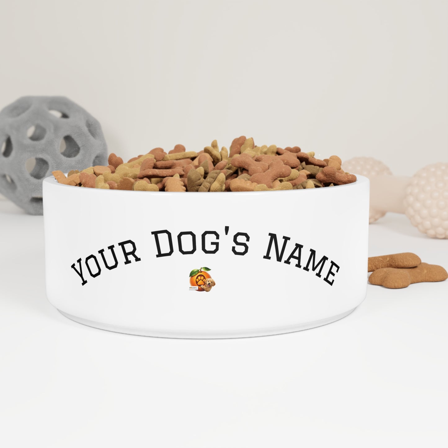 Dogedin™ Custom Dog Photo & Name Glazed Ceramic Pet Bowl
